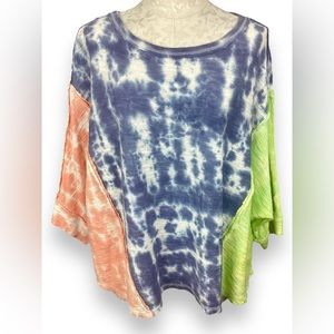 We The Free Colorblock Tie Dye Top
